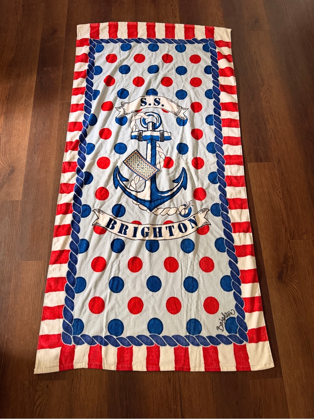 Brighton Sea Splash Beach Towel NWT- Red, Blue & White